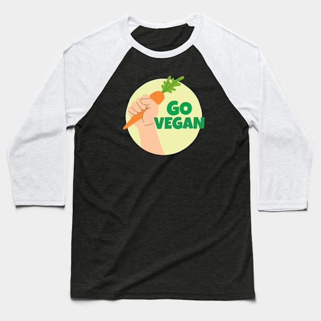 Go Vegan Baseball T-Shirt by ricricswert